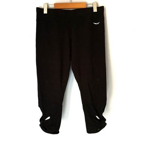 ACX Active Ladies Size Large Black Cropped Leggings - Picture 1 of 8